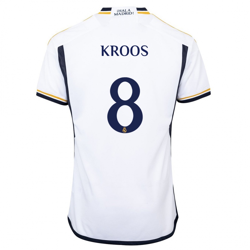 Enfant Maillot Toni Kroos #8 Blanc Tenues Domicile 2023/24 T-Shirt Belgique