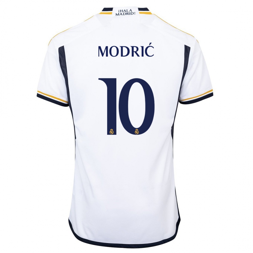 Kinder Luka Modric #10 Weiß Heimtrikot Trikot 2023/24 T-Shirt Belgien