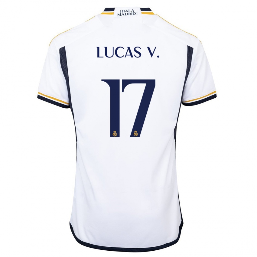 Kinder Lucas Vazquez #17 Weiß Heimtrikot Trikot 2023/24 T-Shirt Belgien