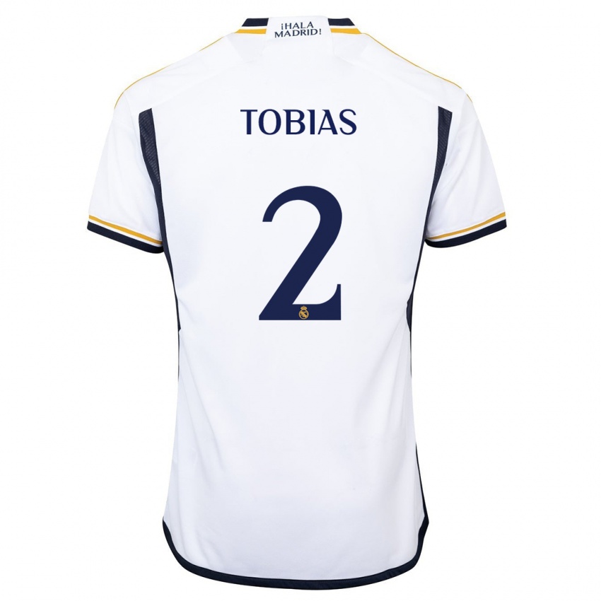 Enfant Maillot Vinícius Tobias #2 Blanc Tenues Domicile 2023/24 T-Shirt Belgique