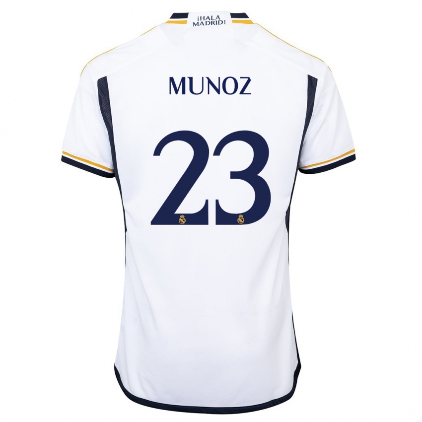 Enfant Maillot Victor Munoz #23 Blanc Tenues Domicile 2023/24 T-Shirt Belgique
