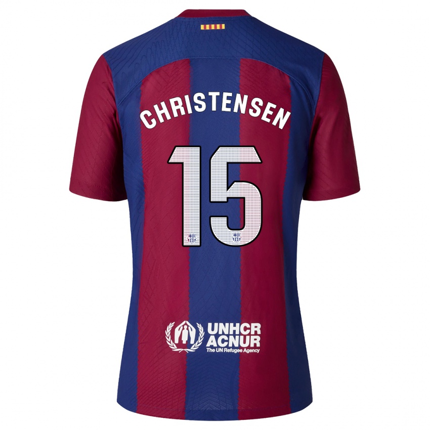 Kinder Andreas Christensen #15 Rot Blau Heimtrikot Trikot 2023/24 T-Shirt Belgien