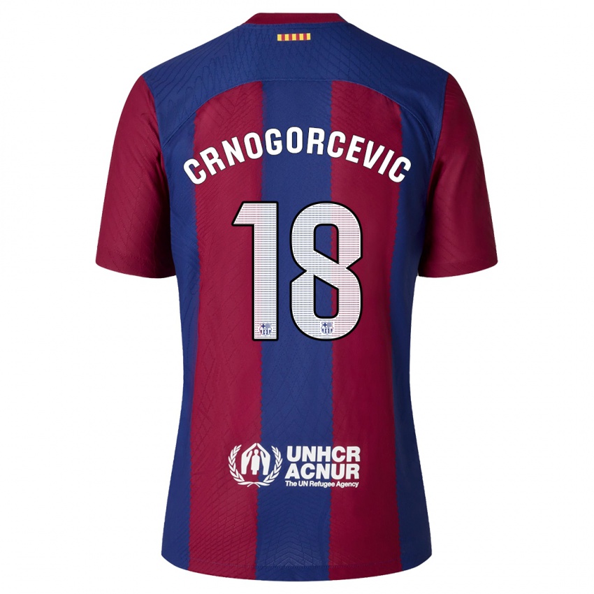 Kinder Ana-Maria Crnogorcevic #18 Rot Blau Heimtrikot Trikot 2023/24 T-Shirt Belgien