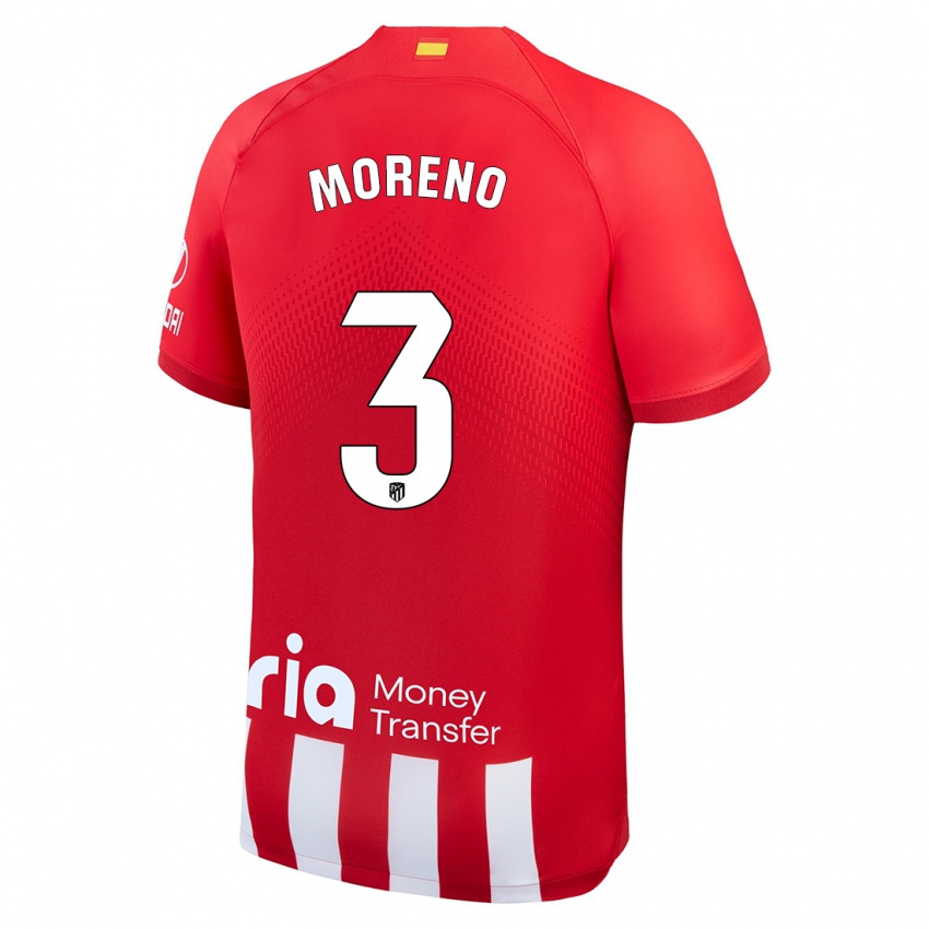 Kinder Marco Moreno #3 Rot-Weiss Heimtrikot Trikot 2023/24 T-Shirt Belgien