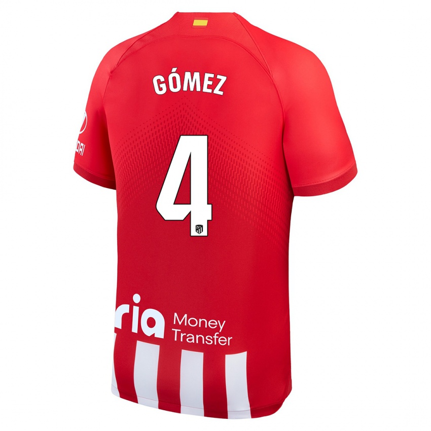 Kinder Mariano Gómez #4 Rot-Weiss Heimtrikot Trikot 2023/24 T-Shirt Belgien
