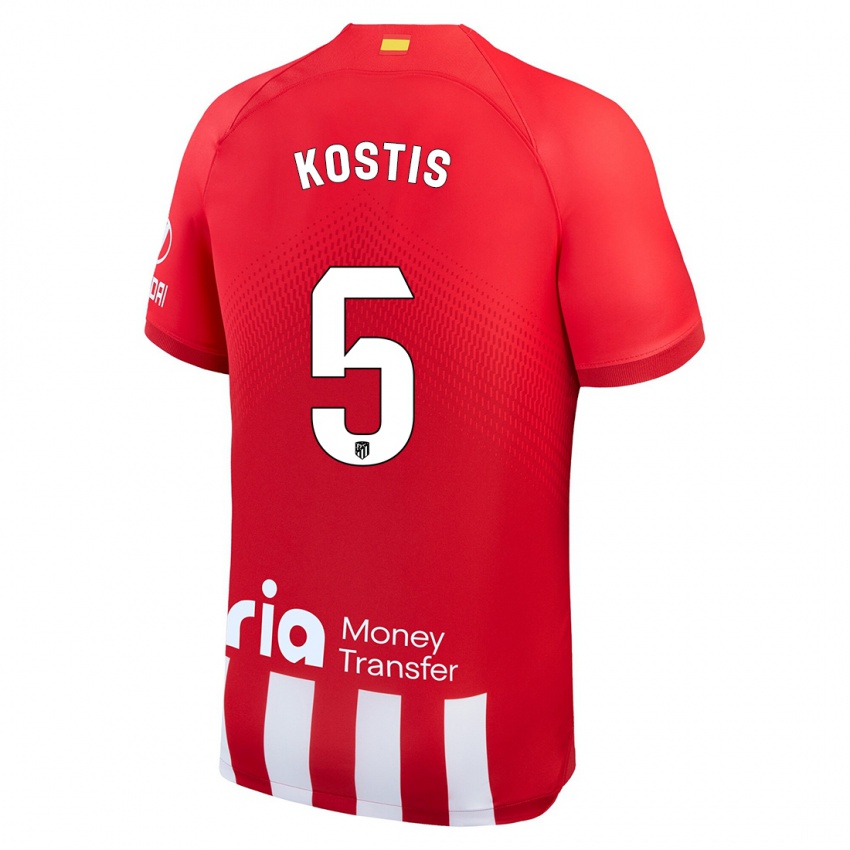 Kinder Ilias Kostis #5 Rot-Weiss Heimtrikot Trikot 2023/24 T-Shirt Belgien