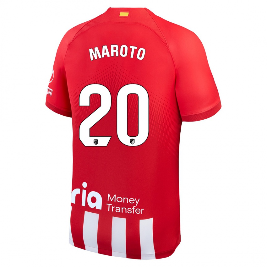 Kinder Mario Maroto #20 Rot-Weiss Heimtrikot Trikot 2023/24 T-Shirt Belgien