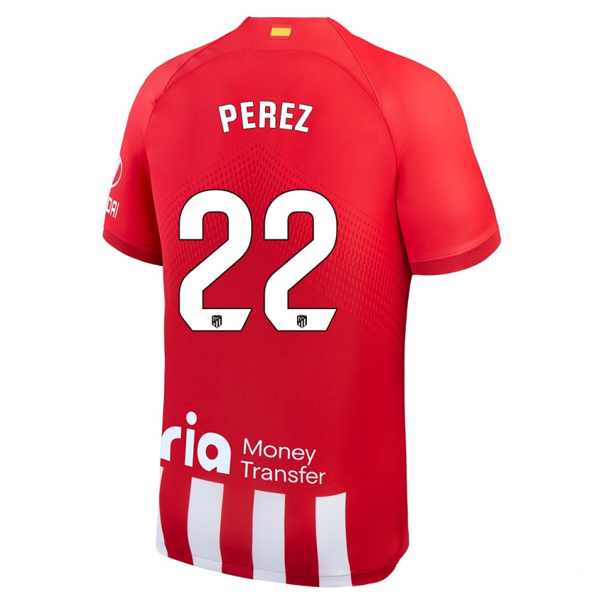 Kinder Pablo Pérez #22 Rot-Weiss Heimtrikot Trikot 2023/24 T-Shirt Belgien