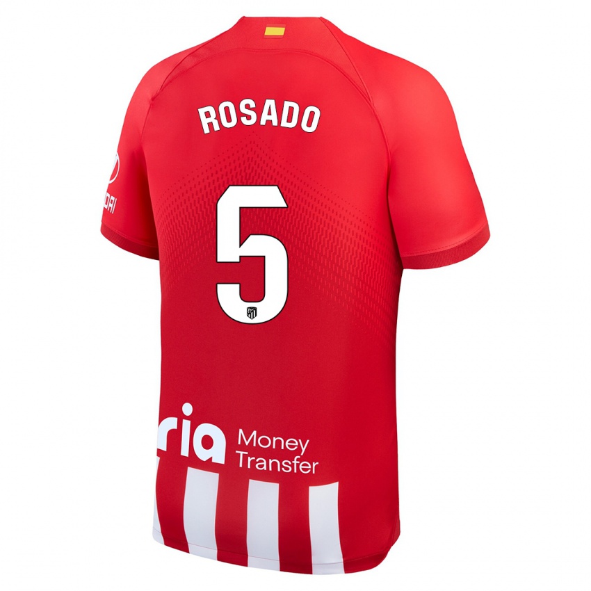 Kinder Diego Rosado #5 Rot-Weiss Heimtrikot Trikot 2023/24 T-Shirt Belgien
