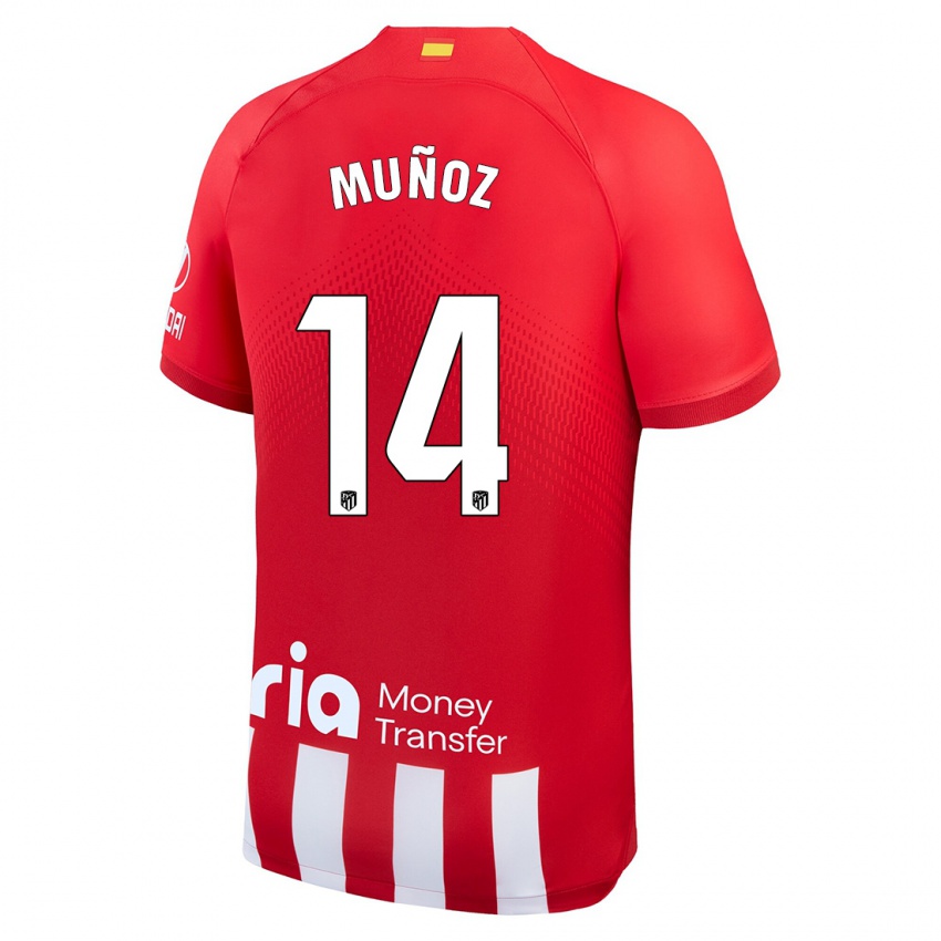 Kinder David Muñoz #14 Rot-Weiss Heimtrikot Trikot 2023/24 T-Shirt Belgien