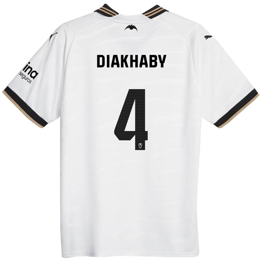 Kinder Mouctar Diakhaby #4 Weiß Heimtrikot Trikot 2023/24 T-Shirt Belgien