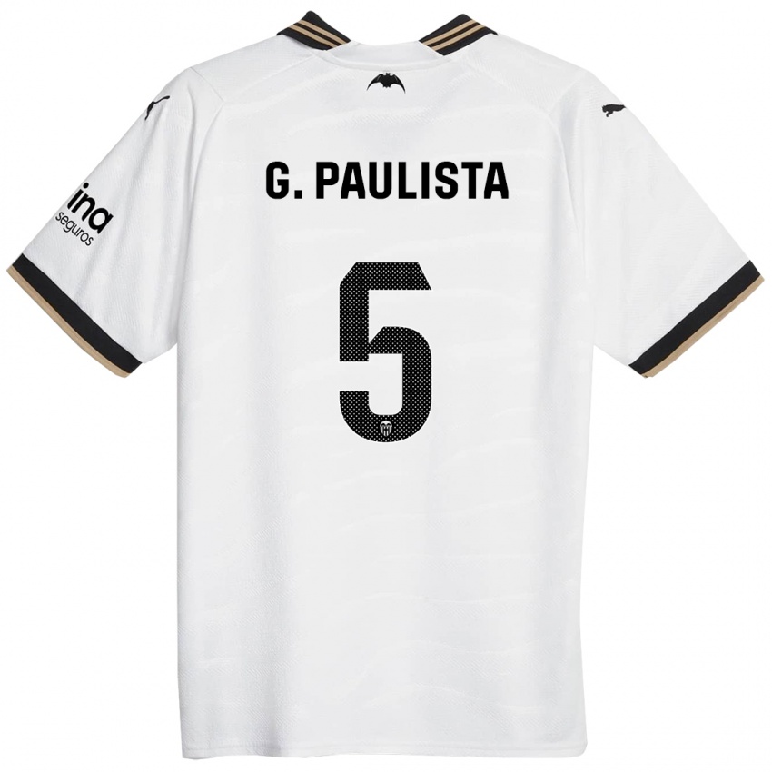 Enfant Maillot Gabriel Paulista #5 Blanc Tenues Domicile 2023/24 T-Shirt Belgique