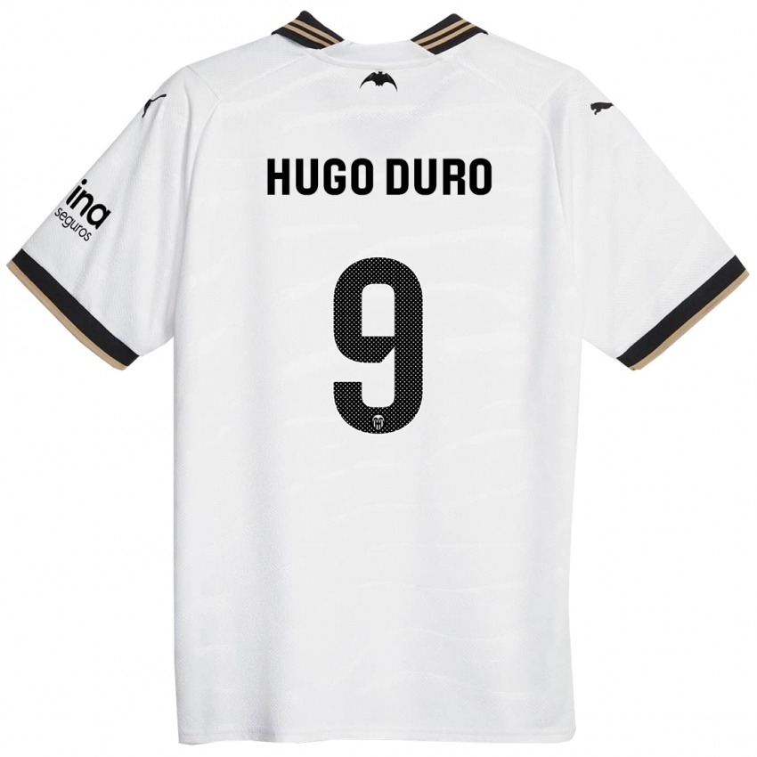 Enfant Maillot Hugo Duro #9 Blanc Tenues Domicile 2023/24 T-Shirt Belgique