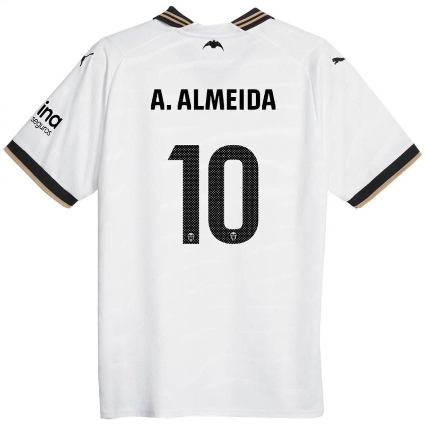 Enfant Maillot André Almeida #10 Blanc Tenues Domicile 2023/24 T-Shirt Belgique