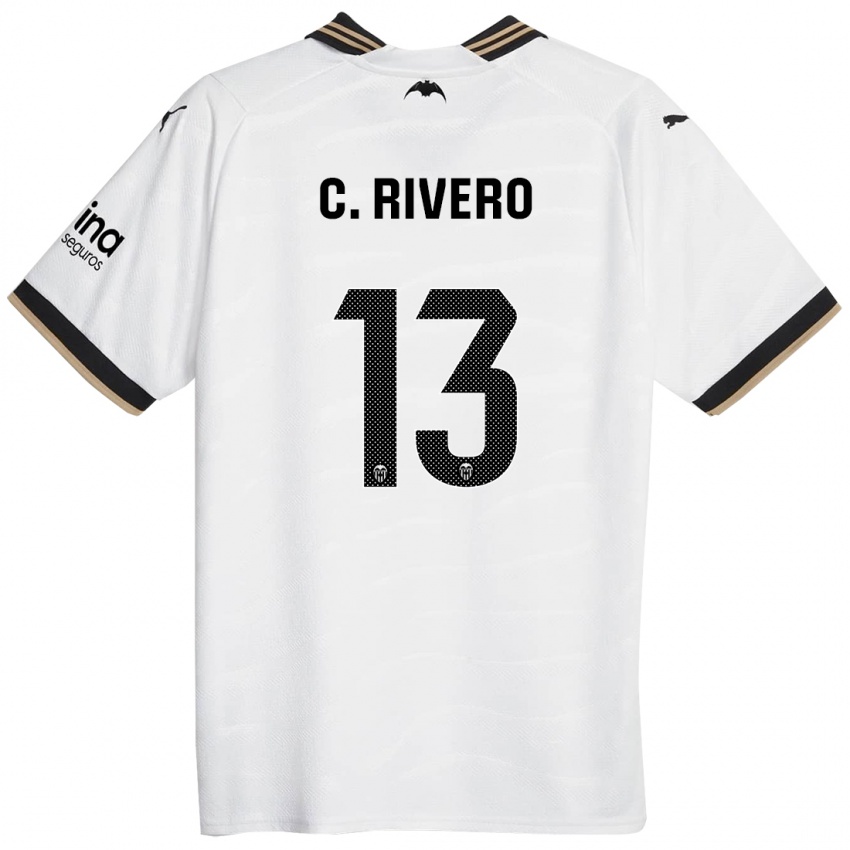 Kinder Cristian Rivero #13 Weiß Heimtrikot Trikot 2023/24 T-Shirt Belgien