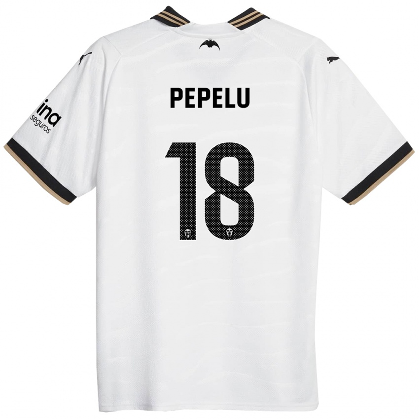 Kinderen Pepelu #18 Wit Thuisshirt Thuistenue 2023/24 T-Shirt België