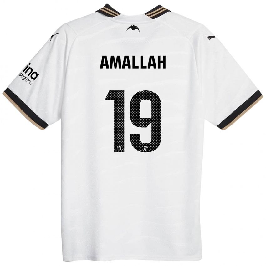 Enfant Maillot Selim Amallah #19 Blanc Tenues Domicile 2023/24 T-Shirt Belgique