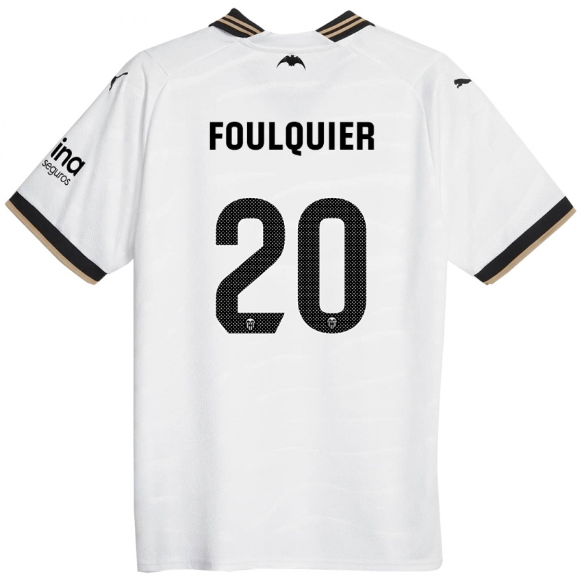 Kinderen Dimitri Foulquier #20 Wit Thuisshirt Thuistenue 2023/24 T-Shirt België