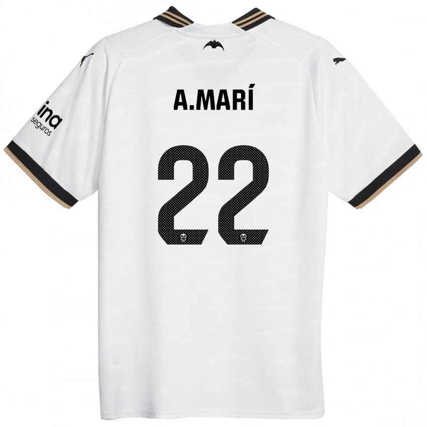 Enfant Maillot Alberto Marí #22 Blanc Tenues Domicile 2023/24 T-Shirt Belgique