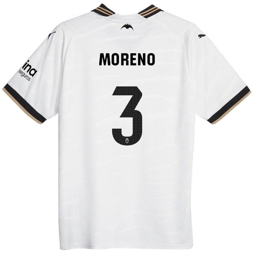 Kinder Diego Moreno #3 Weiß Heimtrikot Trikot 2023/24 T-Shirt Belgien