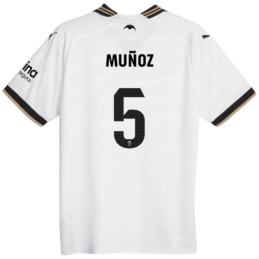 Kinder Iván Muñoz #5 Weiß Heimtrikot Trikot 2023/24 T-Shirt Belgien