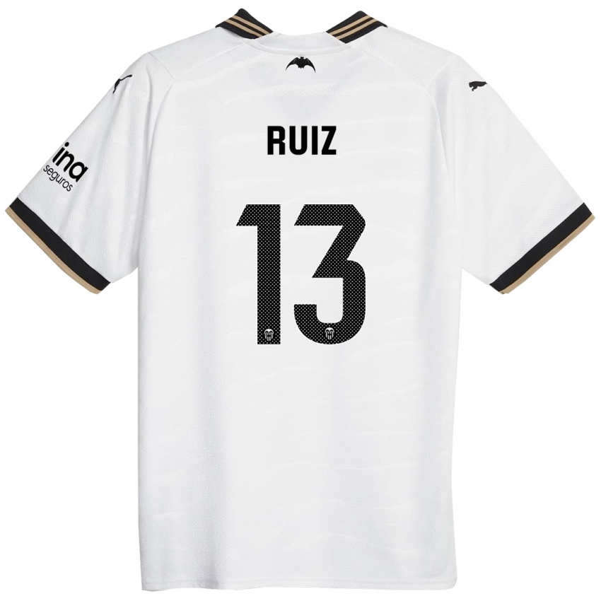 Enfant Maillot Nil Ruiz #13 Blanc Tenues Domicile 2023/24 T-Shirt Belgique
