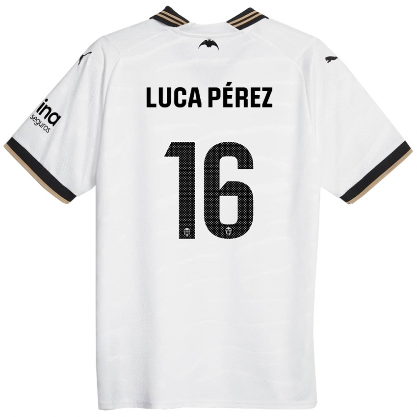 Kinder Simón Luca Pérez #16 Weiß Heimtrikot Trikot 2023/24 T-Shirt Belgien