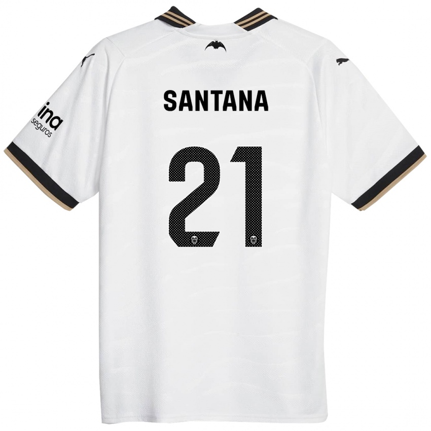 Kinder Ismael Santana #21 Weiß Heimtrikot Trikot 2023/24 T-Shirt Belgien