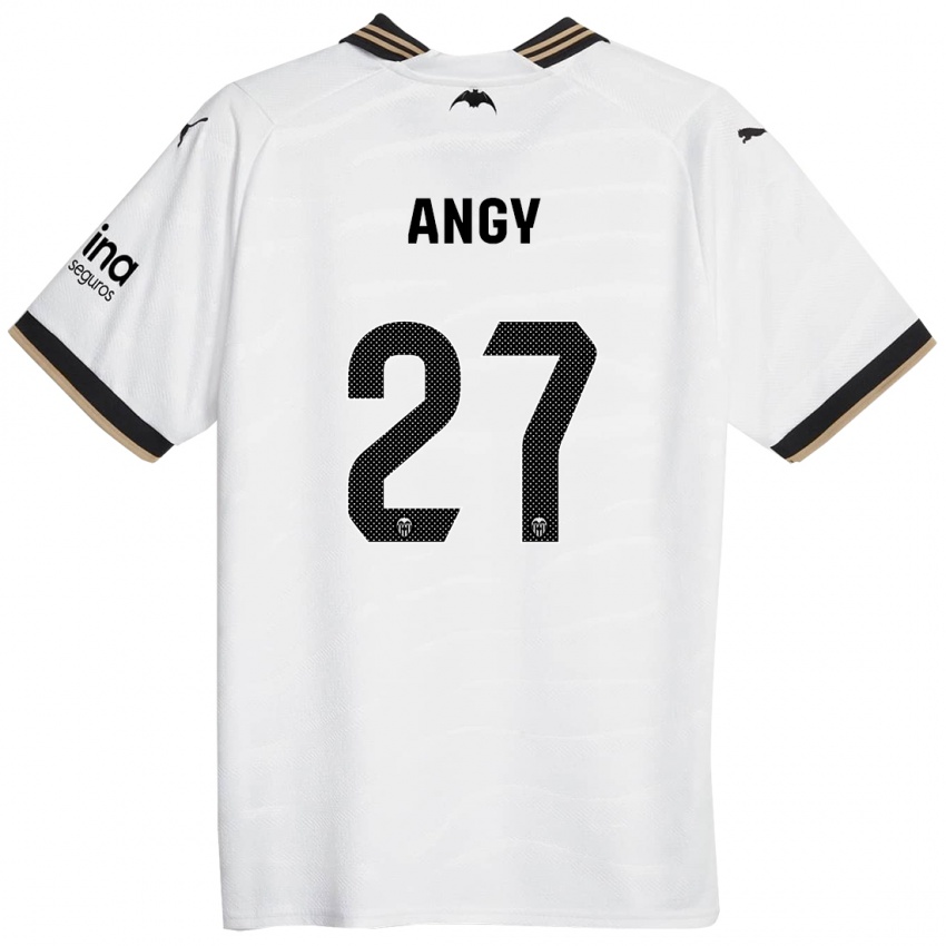 Enfant Maillot Angy #27 Blanc Tenues Domicile 2023/24 T-Shirt Belgique