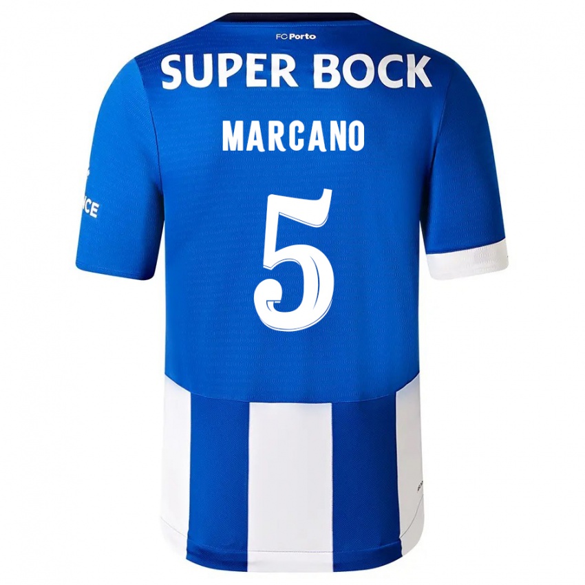 Kinder Ivan Marcano #5 Blau Weiss Heimtrikot Trikot 2023/24 T-Shirt Belgien