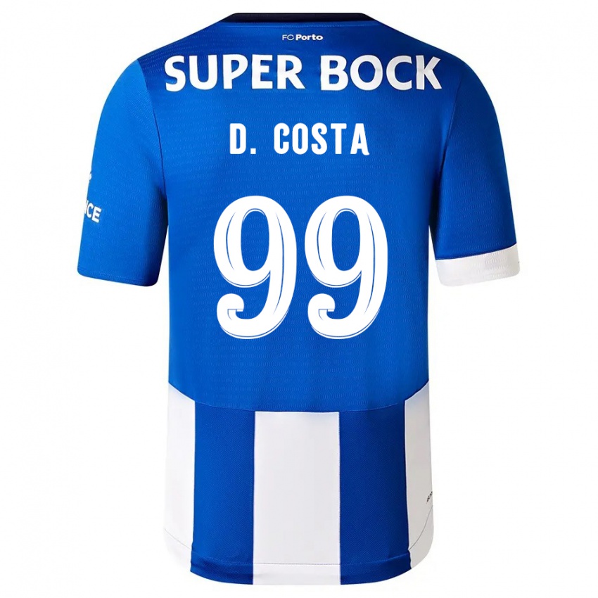 Enfant Maillot Diogo Costa #99 Bleu Blanc Tenues Domicile 2023/24 T-Shirt Belgique
