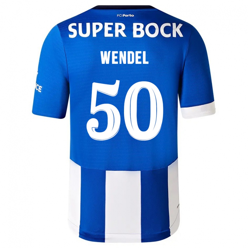 Enfant Maillot Wendel #50 Bleu Blanc Tenues Domicile 2023/24 T-Shirt Belgique
