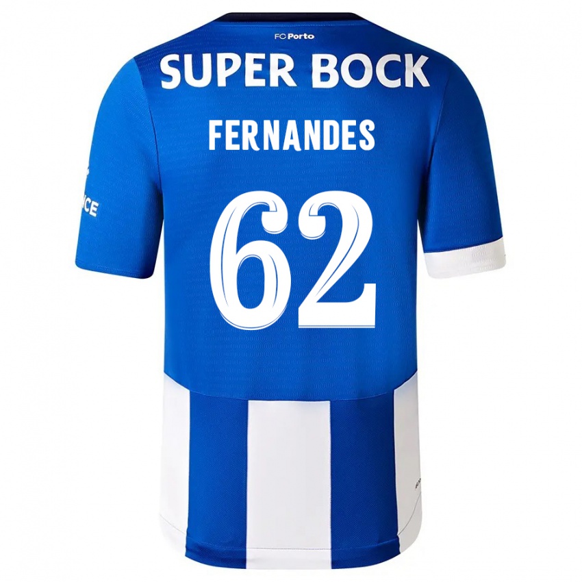 Enfant Maillot Rodrigo Fernandes #62 Bleu Blanc Tenues Domicile 2023/24 T-Shirt Belgique