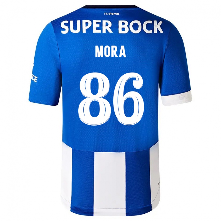 Kinder Rodrigo Mora #86 Blau Weiss Heimtrikot Trikot 2023/24 T-Shirt Belgien