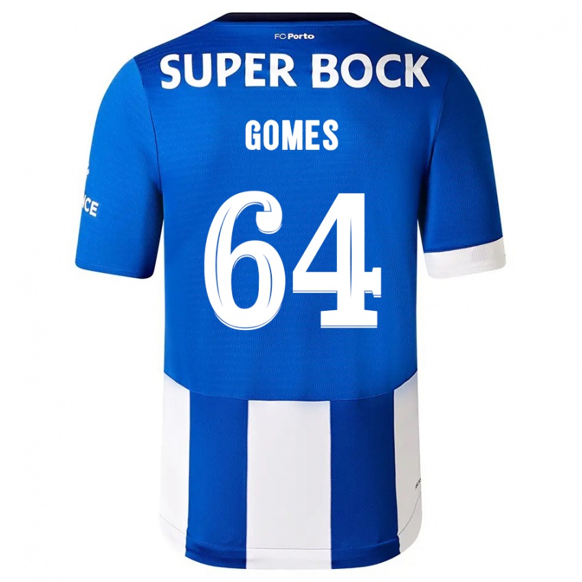 Kinder Luís Gomes #64 Blau Weiss Heimtrikot Trikot 2023/24 T-Shirt Belgien