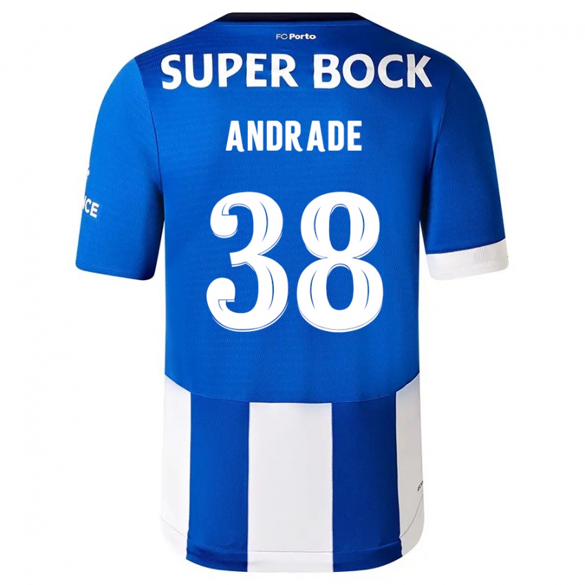 Enfant Maillot Fernando Andrade #38 Bleu Blanc Tenues Domicile 2023/24 T-Shirt Belgique
