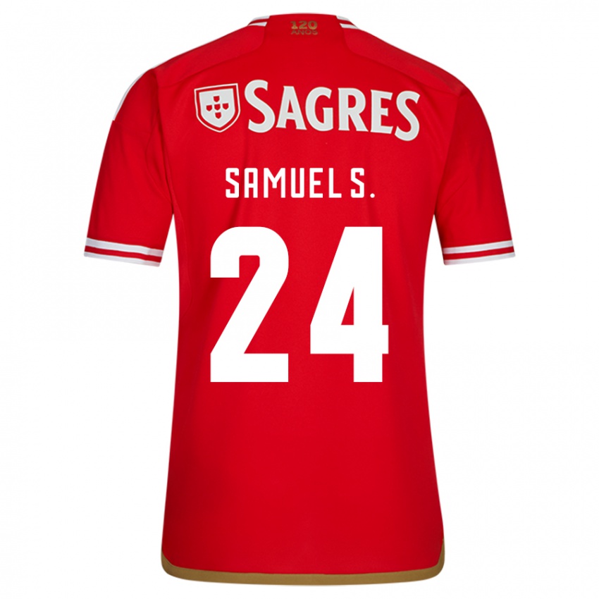 Enfant Maillot Samuel Soares #24 Rouge Tenues Domicile 2023/24 T-Shirt Belgique