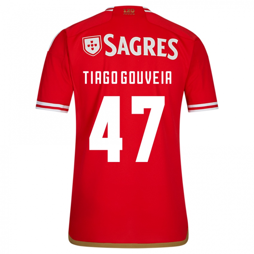 Enfant Maillot Tiago Gouveia #47 Rouge Tenues Domicile 2023/24 T-Shirt Belgique