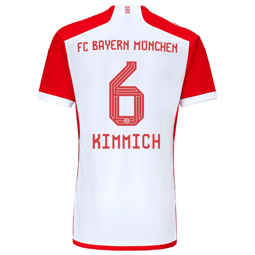 Kinderen Joshua Kimmich #6 Rood Wit Thuisshirt Thuistenue 2023/24 T-Shirt België