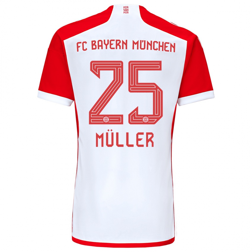 Kinder Thomas Müller #25 Rot-Weiss Heimtrikot Trikot 2023/24 T-Shirt Belgien