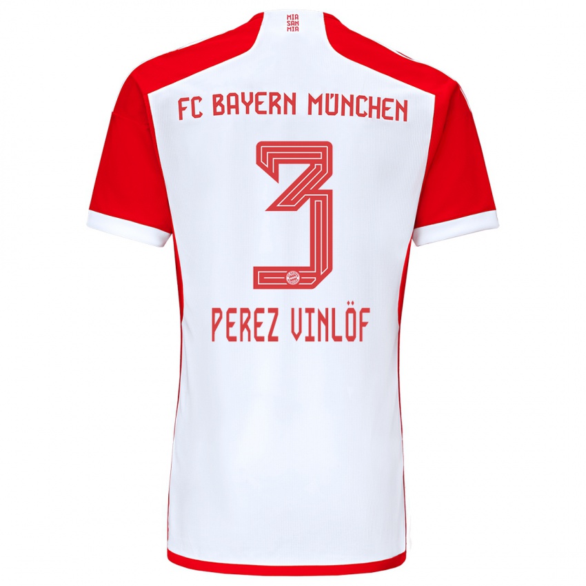 Kinder Matteo Perez Vinlöf #3 Rot-Weiss Heimtrikot Trikot 2023/24 T-Shirt Belgien