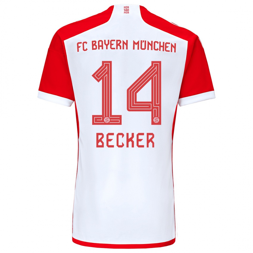 Kinder Lennard Becker #14 Rot-Weiss Heimtrikot Trikot 2023/24 T-Shirt Belgien