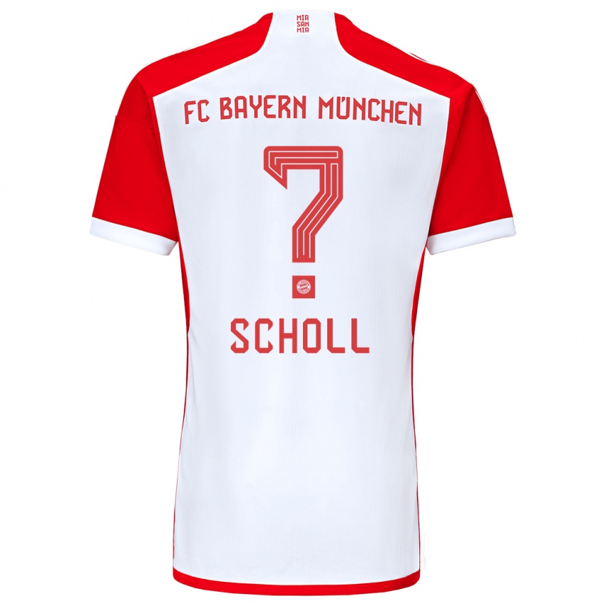 Kinder Paul Scholl #0 Rot-Weiss Heimtrikot Trikot 2023/24 T-Shirt Belgien