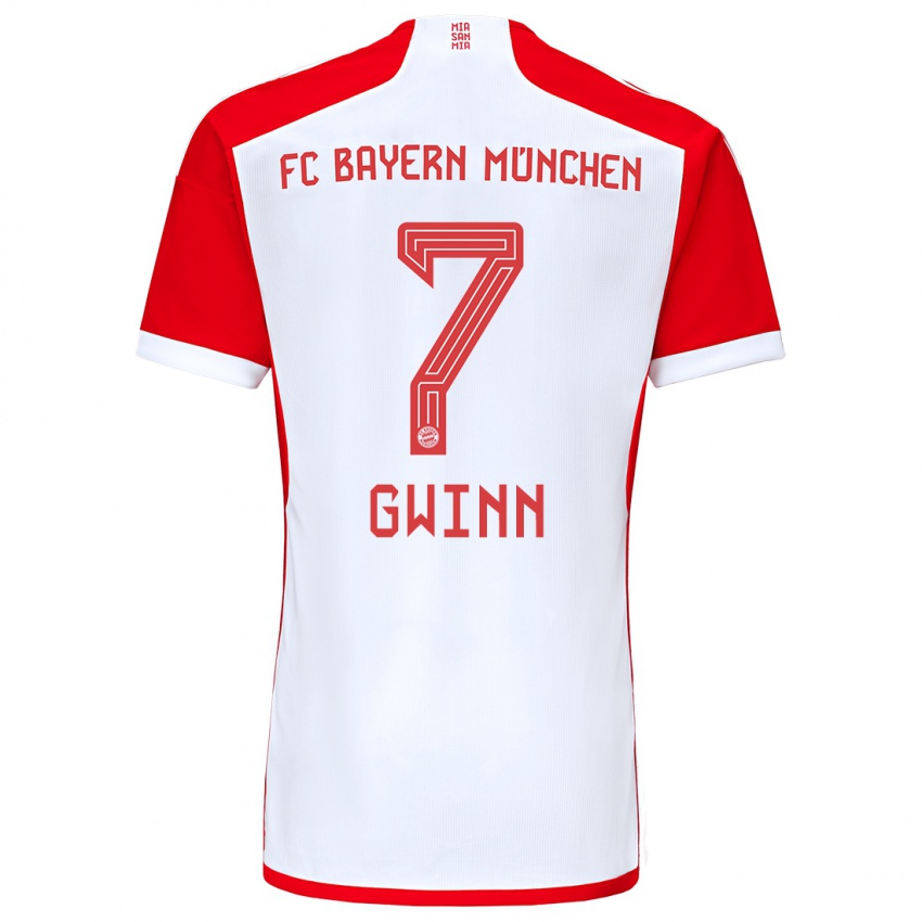 Kinder Giulia Gwinn #7 Rot-Weiss Heimtrikot Trikot 2023/24 T-Shirt Belgien