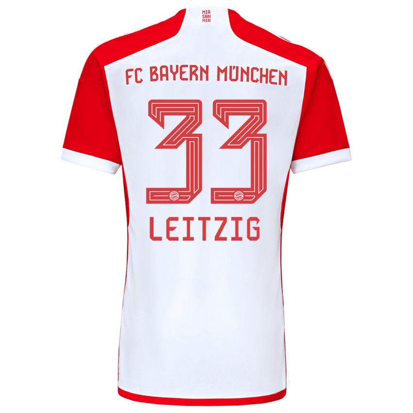 Kinder Janina Leitzig #33 Rot-Weiss Heimtrikot Trikot 2023/24 T-Shirt Belgien
