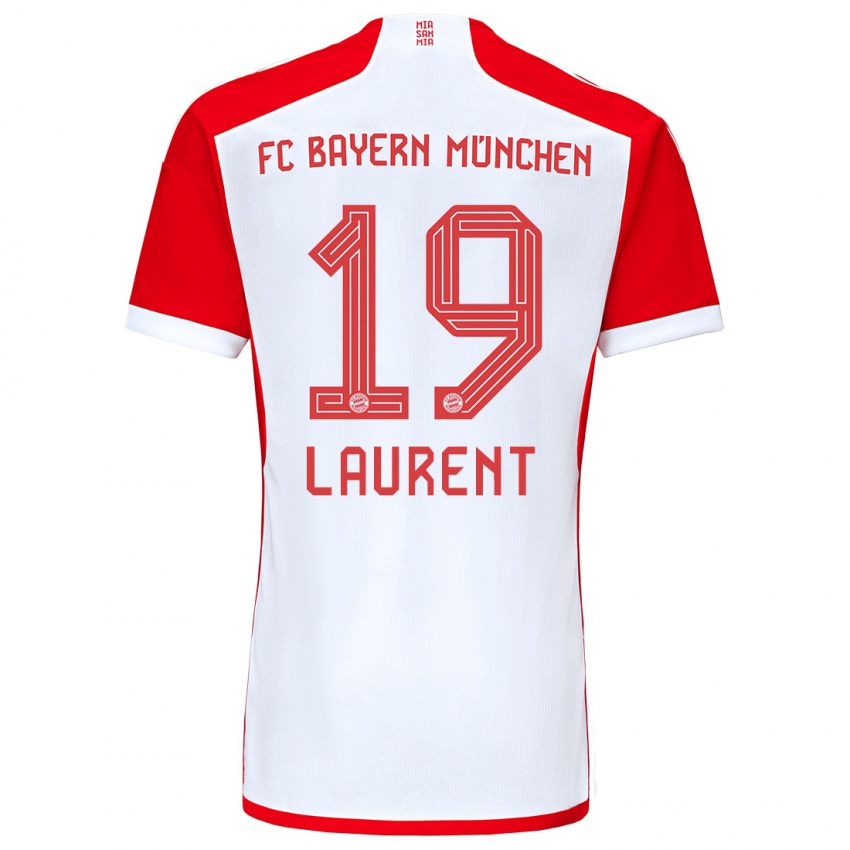 Kinder Emelyne Laurent #19 Rot-Weiss Heimtrikot Trikot 2023/24 T-Shirt Belgien