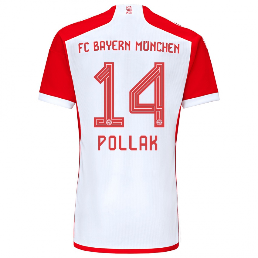 Kinder Florian Pollak #14 Rot-Weiss Heimtrikot Trikot 2023/24 T-Shirt Belgien