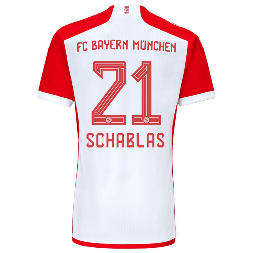 Kinder Matteo Schablas #21 Rot-Weiss Heimtrikot Trikot 2023/24 T-Shirt Belgien