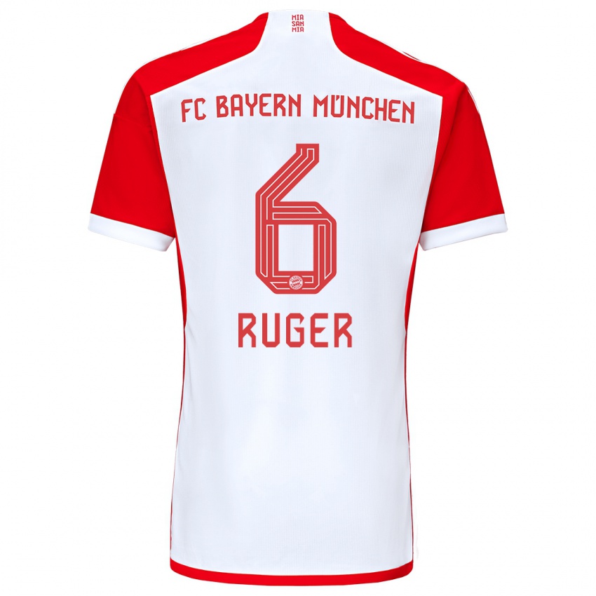 Kinder Kurt Ruger #6 Rot-Weiss Heimtrikot Trikot 2023/24 T-Shirt Belgien