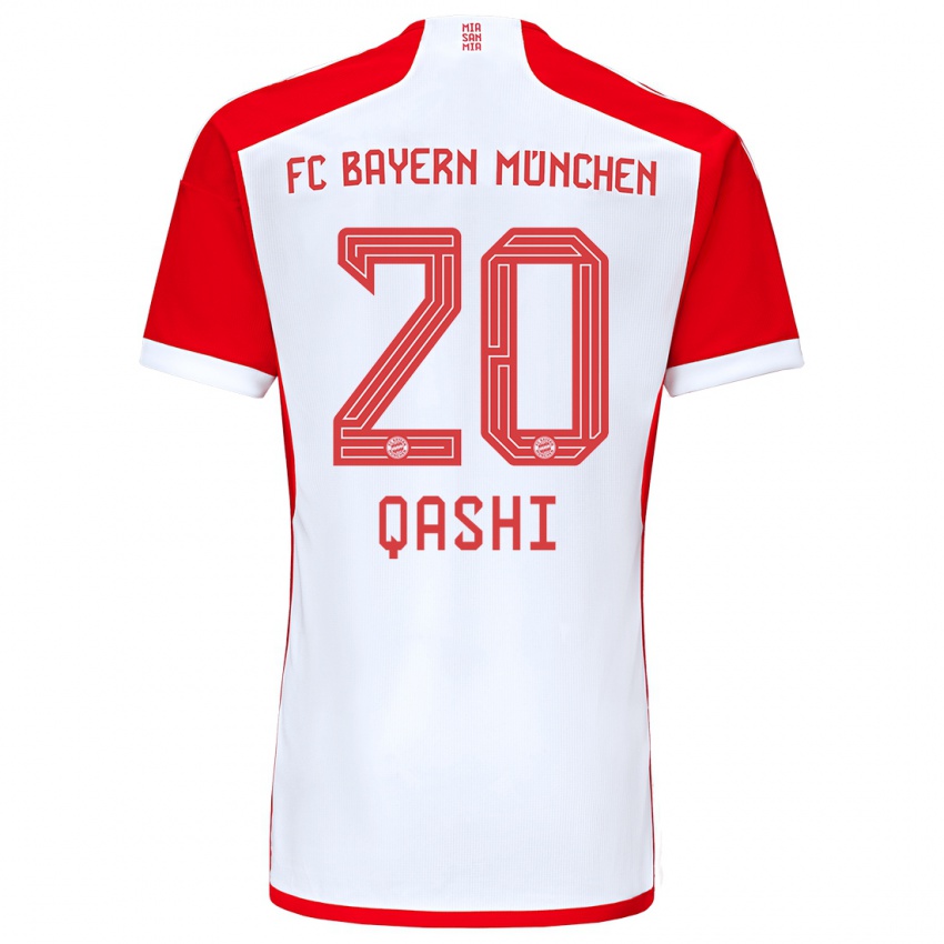 Kinder Yousef Qashi #20 Rot-Weiss Heimtrikot Trikot 2023/24 T-Shirt Belgien
